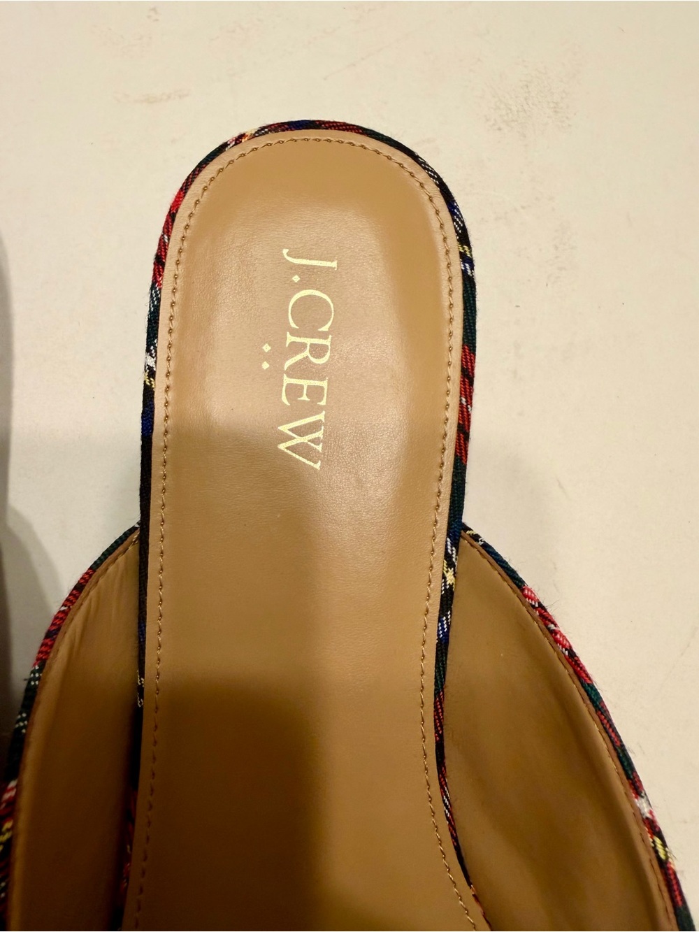 J Crew Plaid Bow Pointed Toe Slip-On Flats - Size 10 - Picture 6 of 8